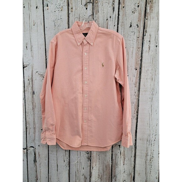 CLD Men's Medium Ralph Lauren Light Orange Spring Cotton Dress Shirt Button Down - Picture 1 of 9